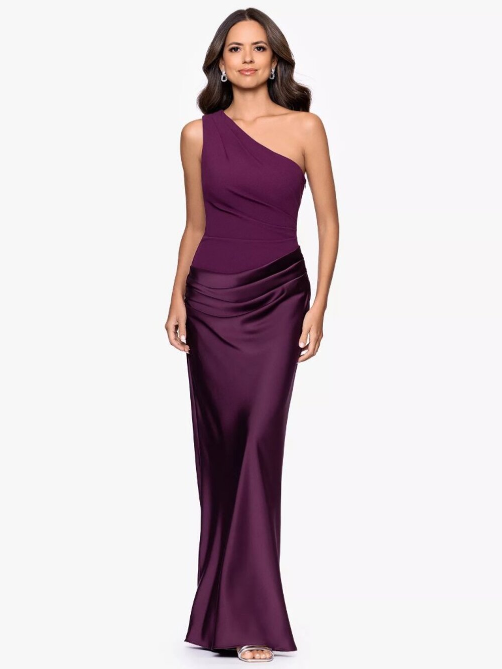 Betsy & Adam Women's One Shoulder Dress